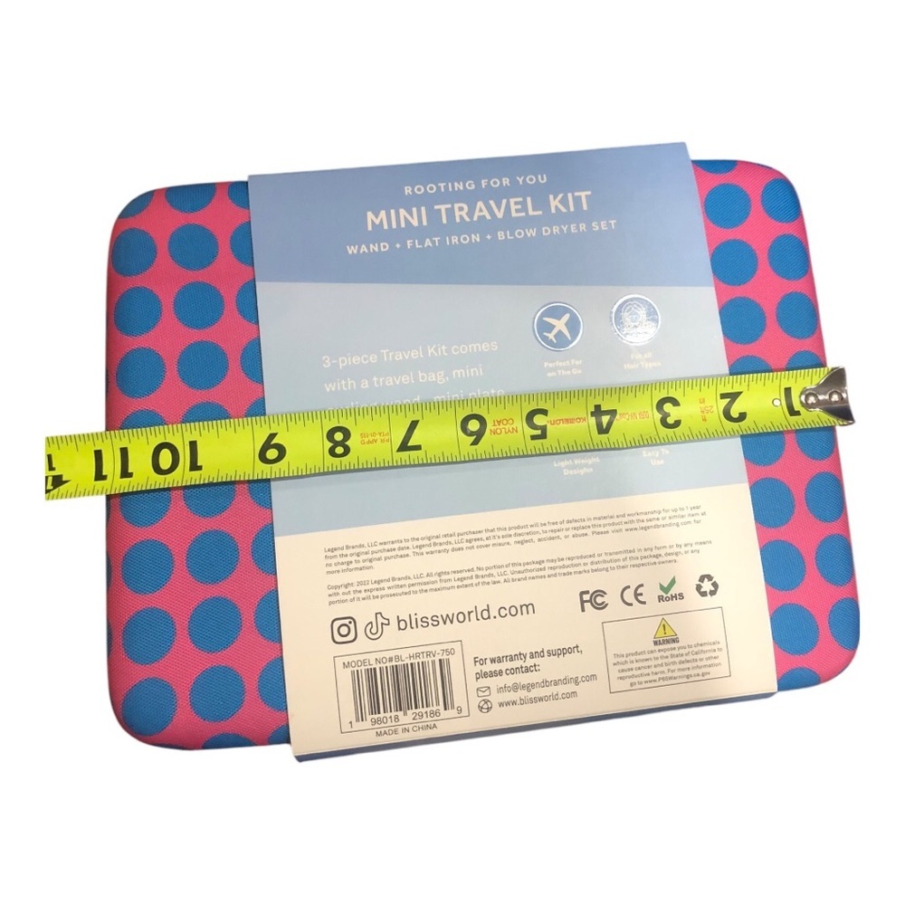 Bliss Mini Travel Kit Bag in Pink and Teal Polka Dot - Picture 5 of 7